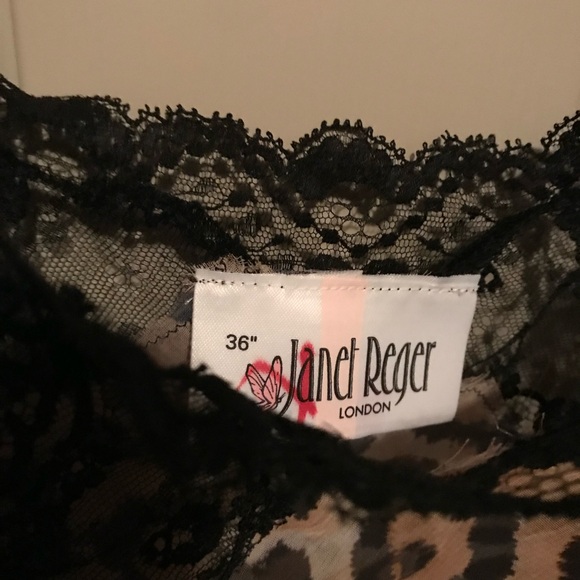 Janet Reger London leopard print w/ black lace chemise. - Picture 4 of 4